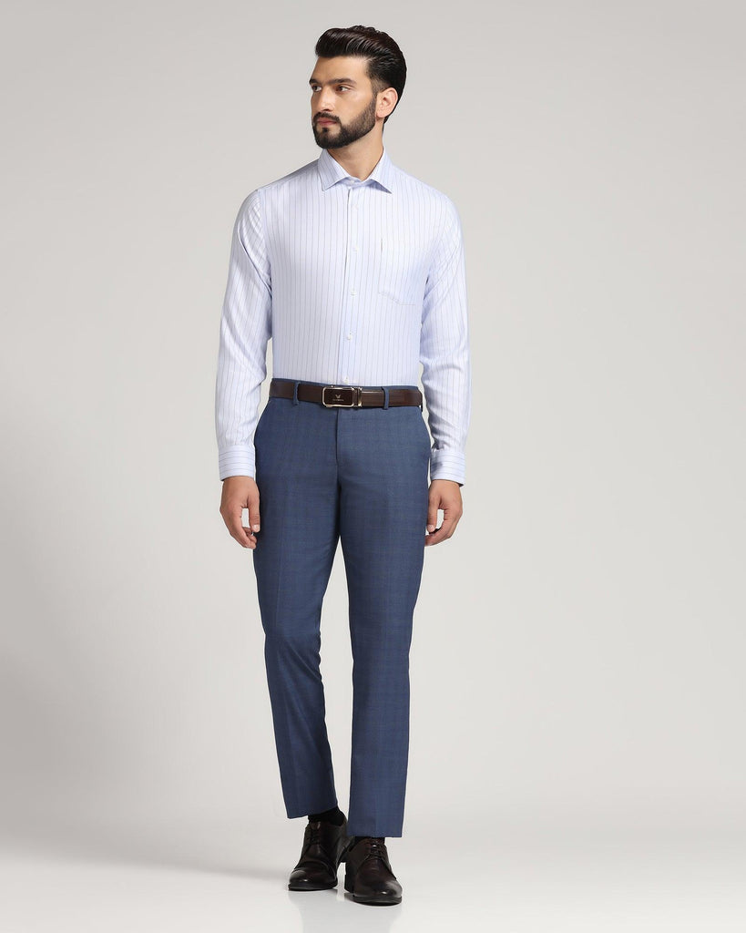 Non Iron Formal Blue Striped Shirt - Gaze