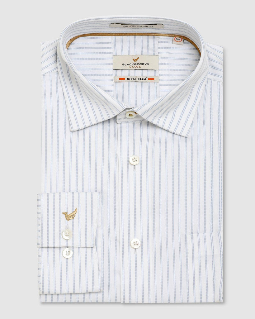 Luxe Formal Blue Striped Shirt - Kyle