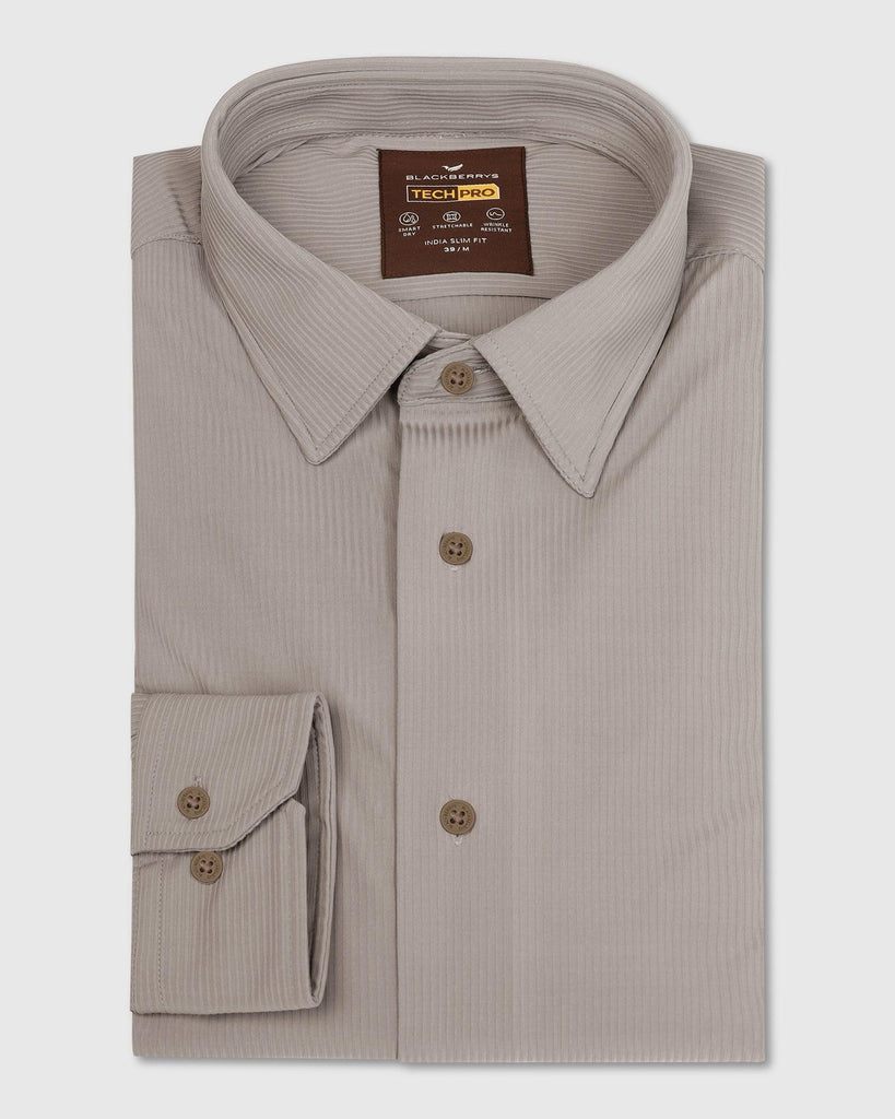 TechPro Formal Grey Striped Shirt - Abil