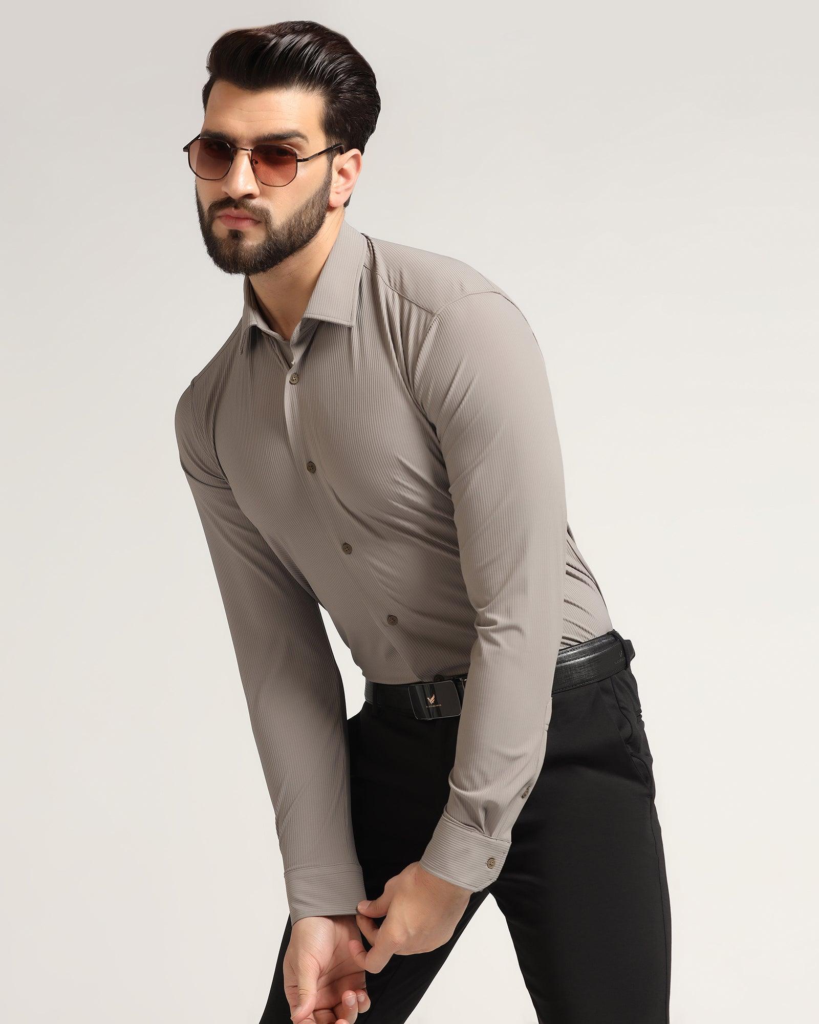 TechPro Formal Grey Striped Shirt - Abil - Blackberrys