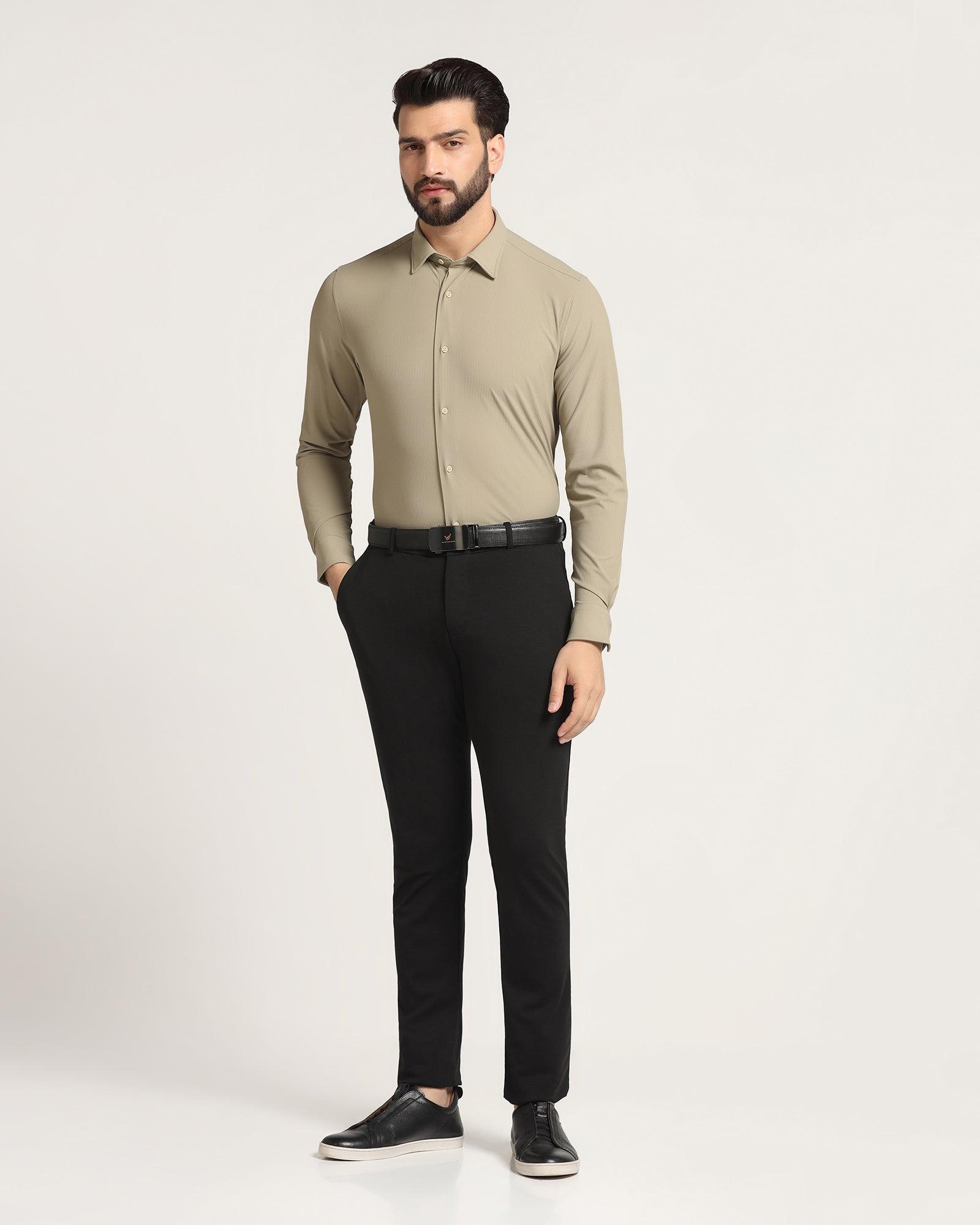 TechPro Formal Khaki Striped Shirt - Abil - Blackberrys