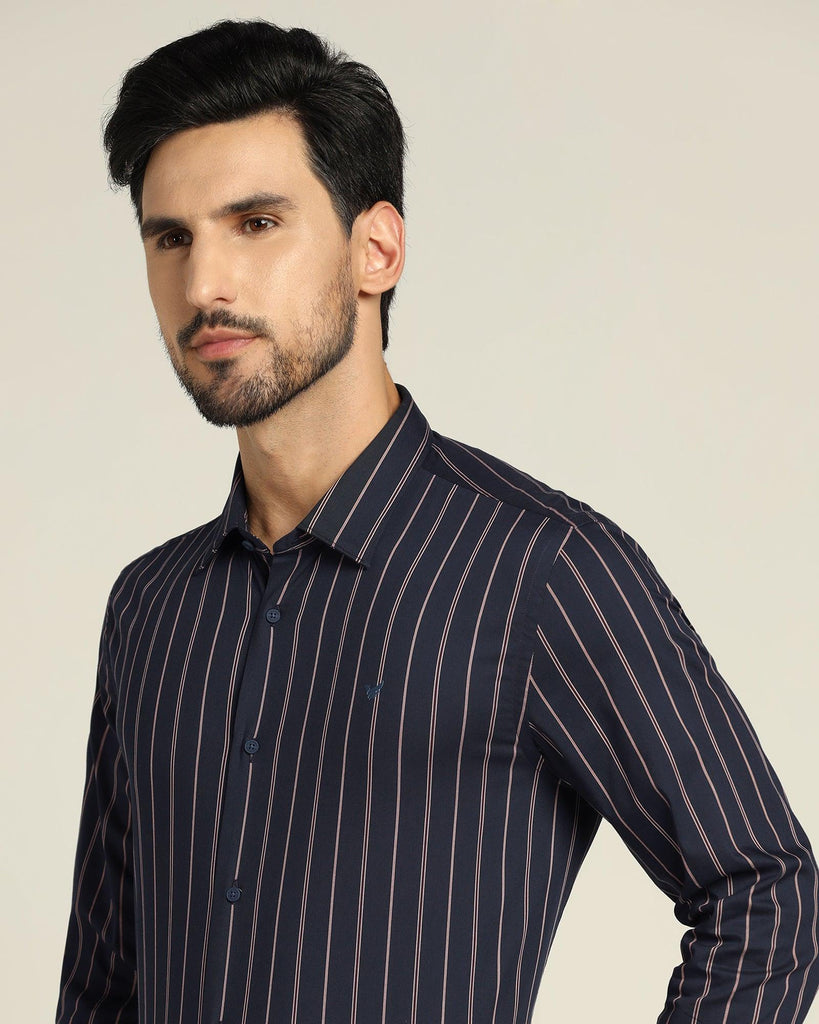 TechPro Formal Navy Striped Shirt - Horus