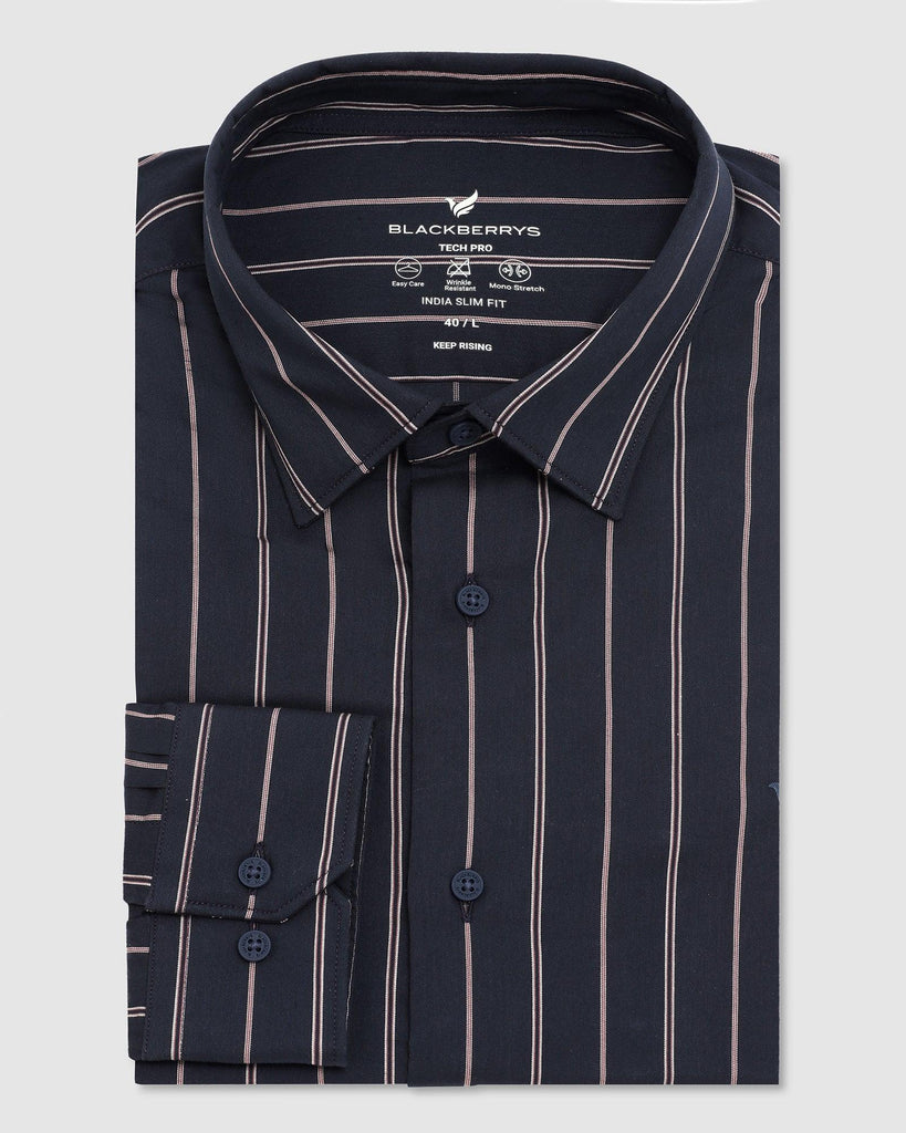 TechPro Formal Navy Striped Shirt - Horus