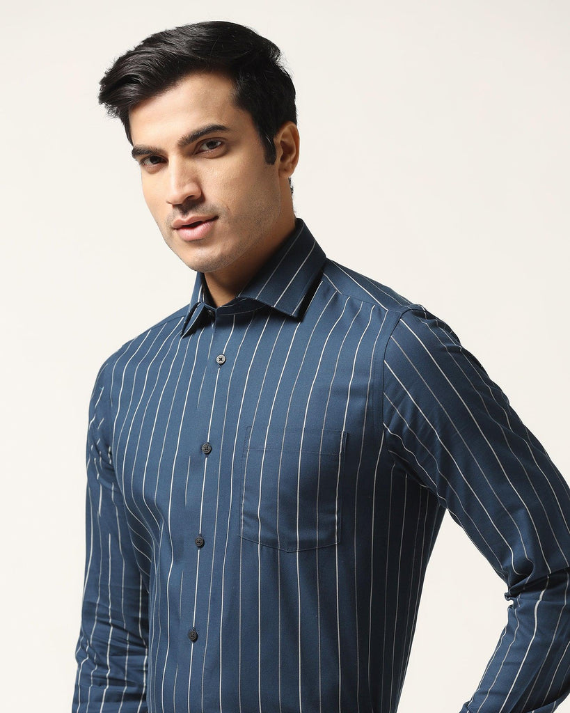 Formal Navy Striped Shirt - Modak