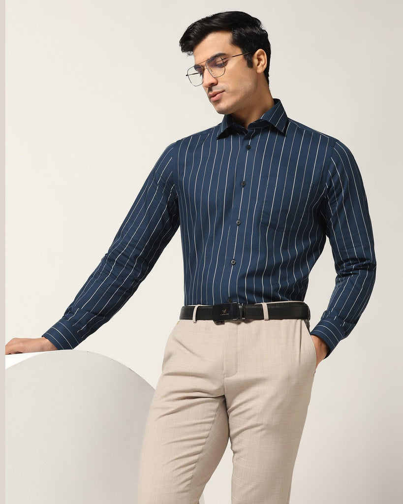 Formal Navy Striped Shirt - Modak