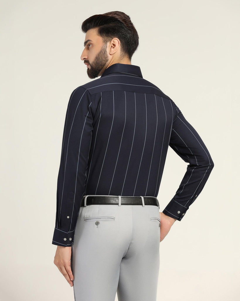 Luxe Formal Navy Striped Shirt - Oswald