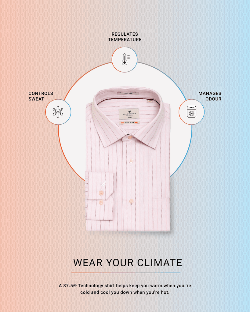 Temp Tech Formal Peach Striped Shirt - Primer