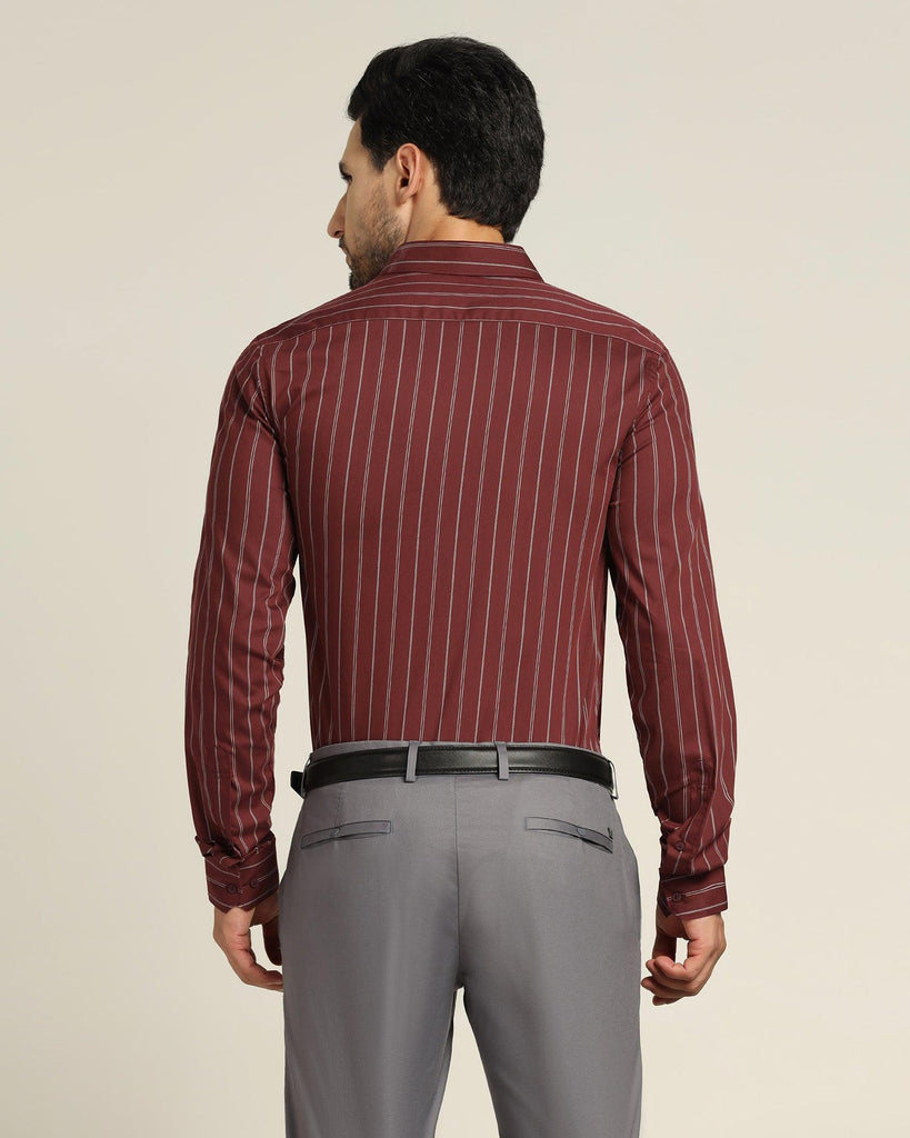 TechPro Formal Red Striped Shirt - Horus