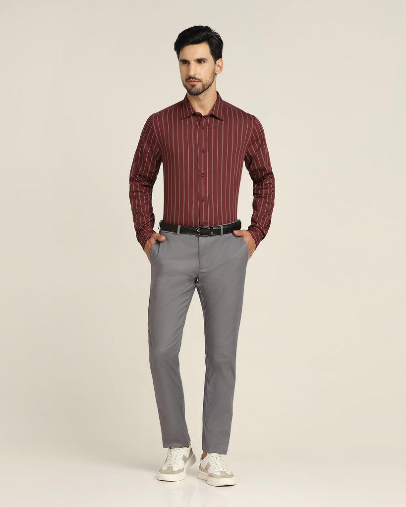 TechPro Formal Red Striped Shirt - Horus