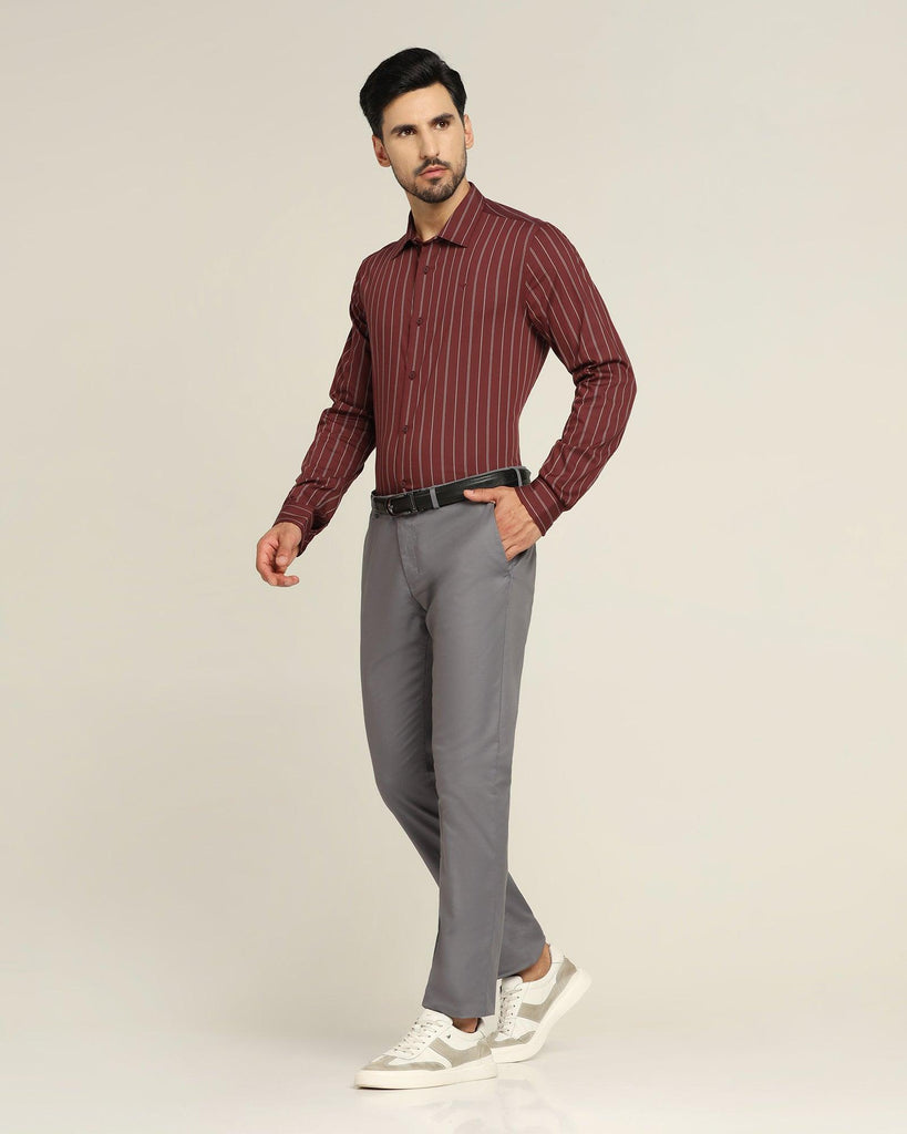 TechPro Formal Red Striped Shirt - Horus