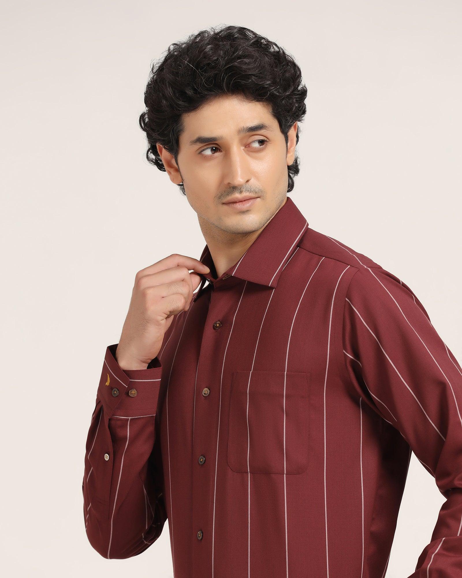 Luxe Formal Red Striped Shirt - Oswald - Blackberrys