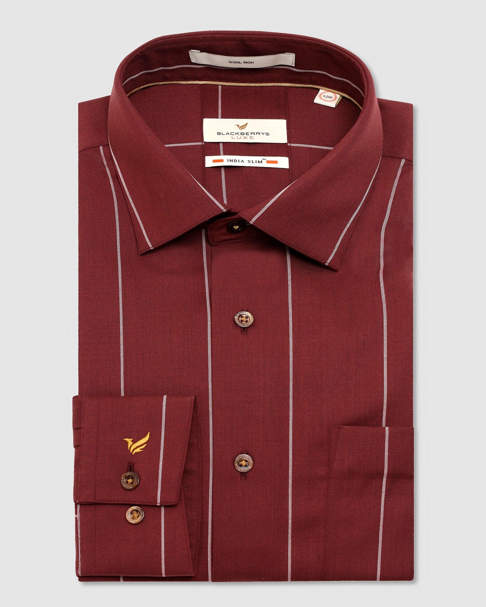 Luxe Formal Red Striped Shirt - Oswald - Blackberrys