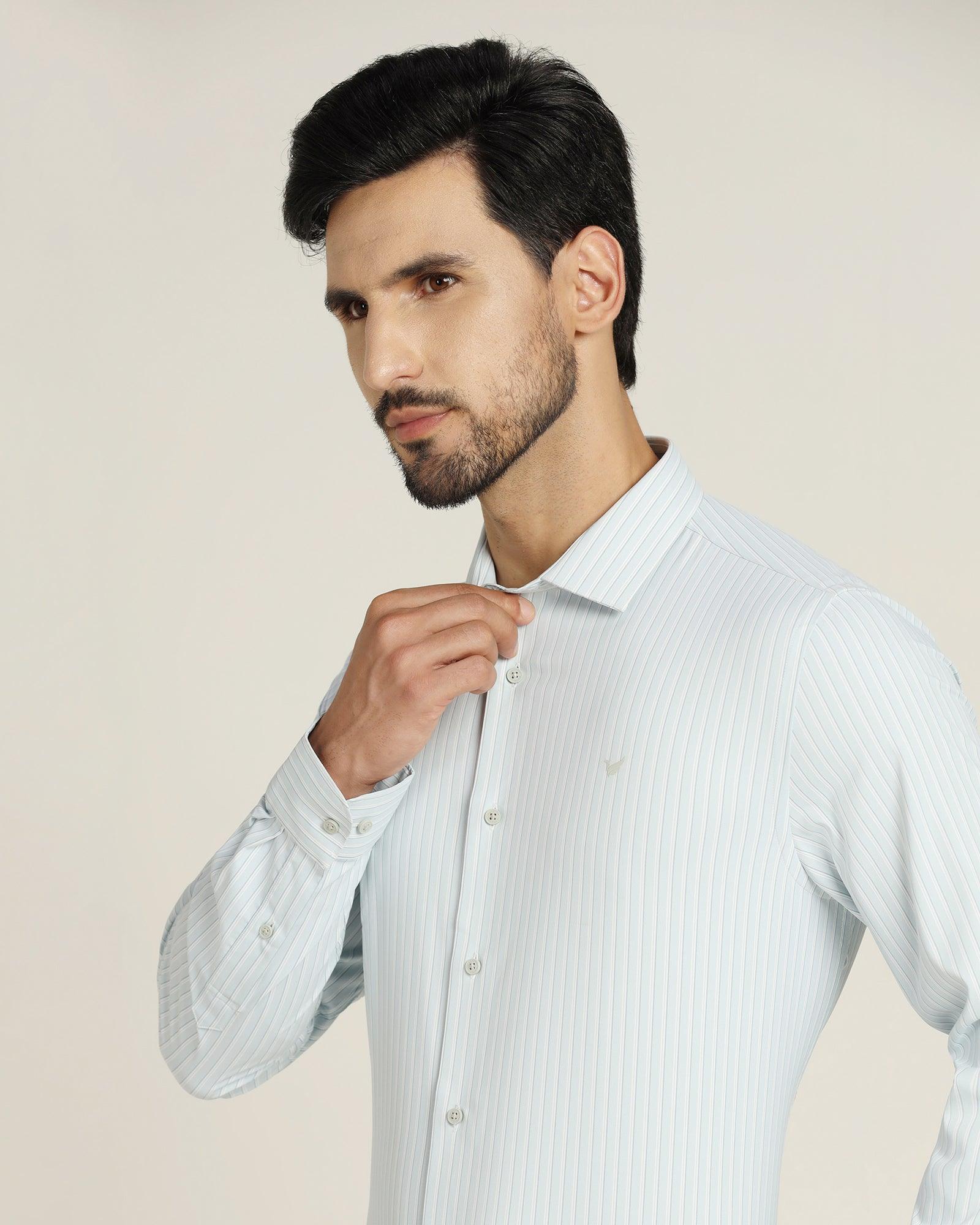 TechPro Stripe Formal Shirt In Sage Green (Underwood) - Blackberrys