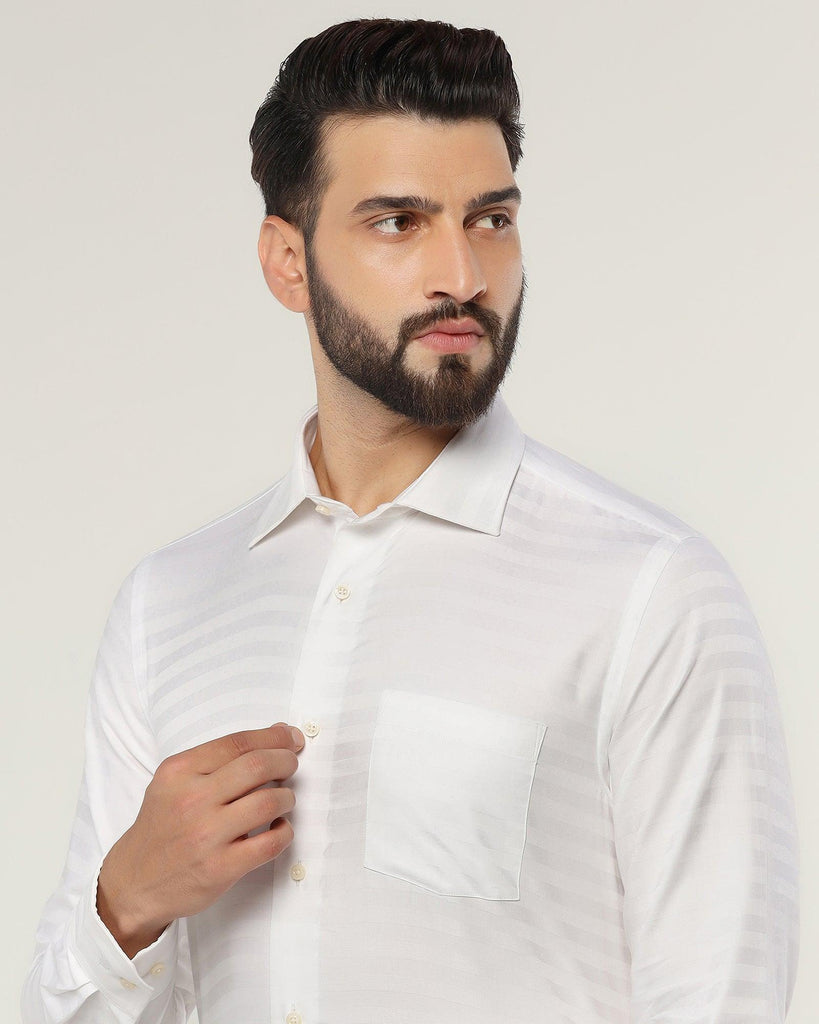 Formal White Striped Shirt - Wayne