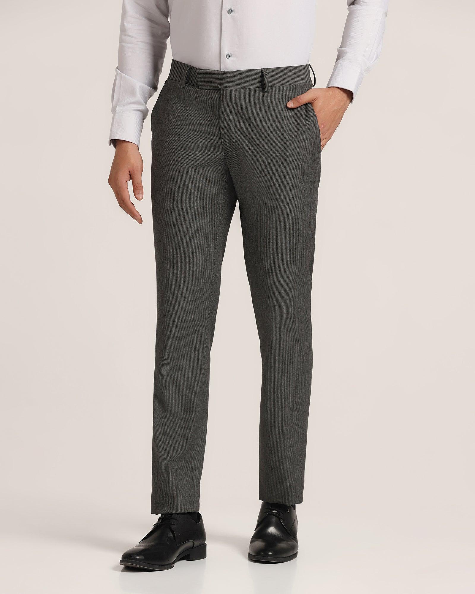 Slim Fit B91 Formal Grey Striped Trouser Verro