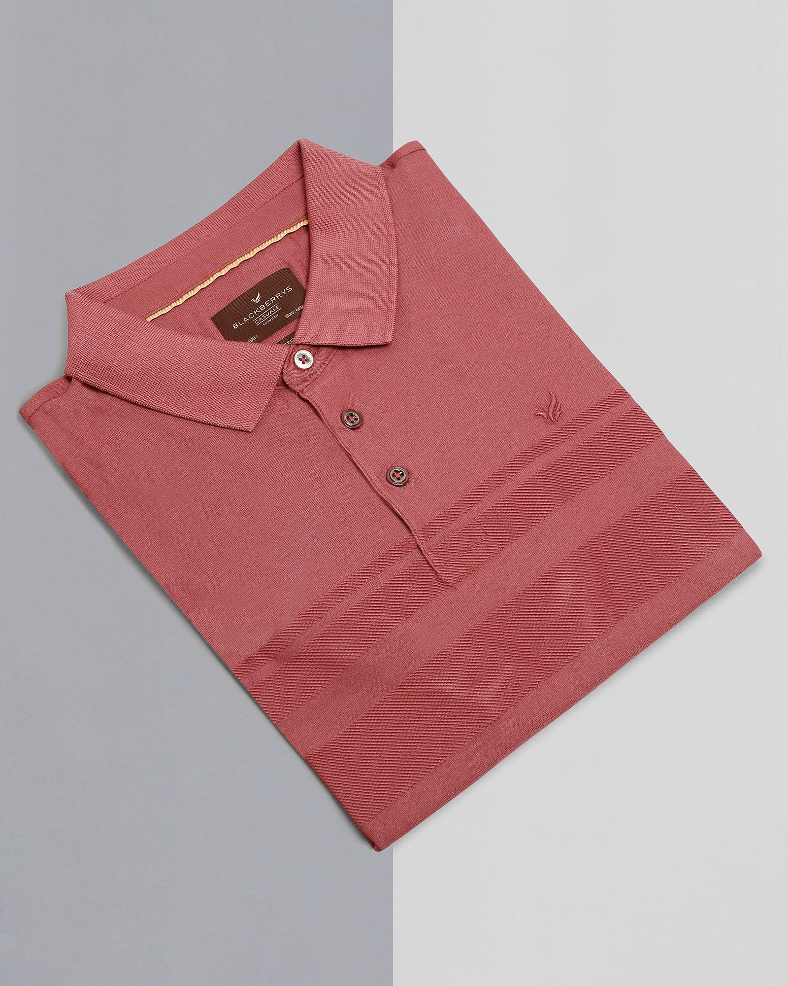 Polo Coral Pink Striped T Shirt - Mars