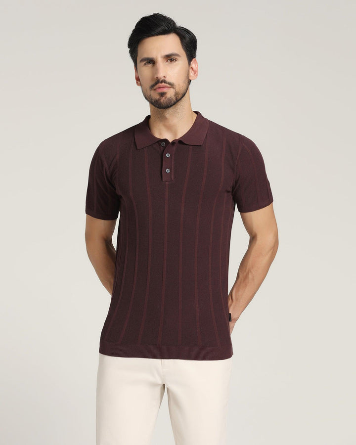 Polo Wine Striped T-Shirt - Juner