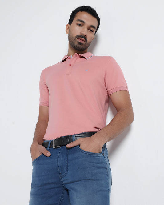 Summer Pink Solid Polo - Aesun