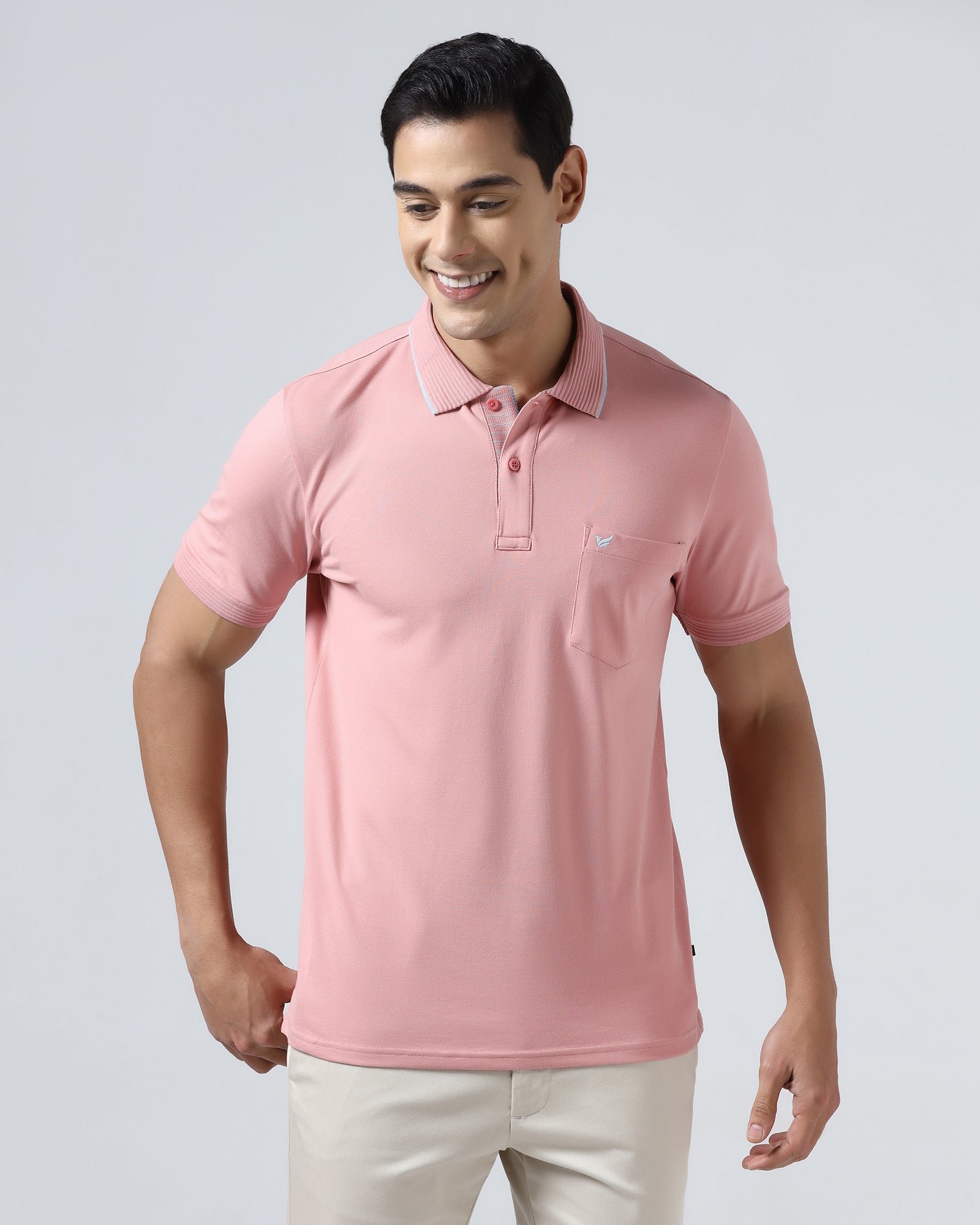 Summer Pink Solid Polo - Aesun