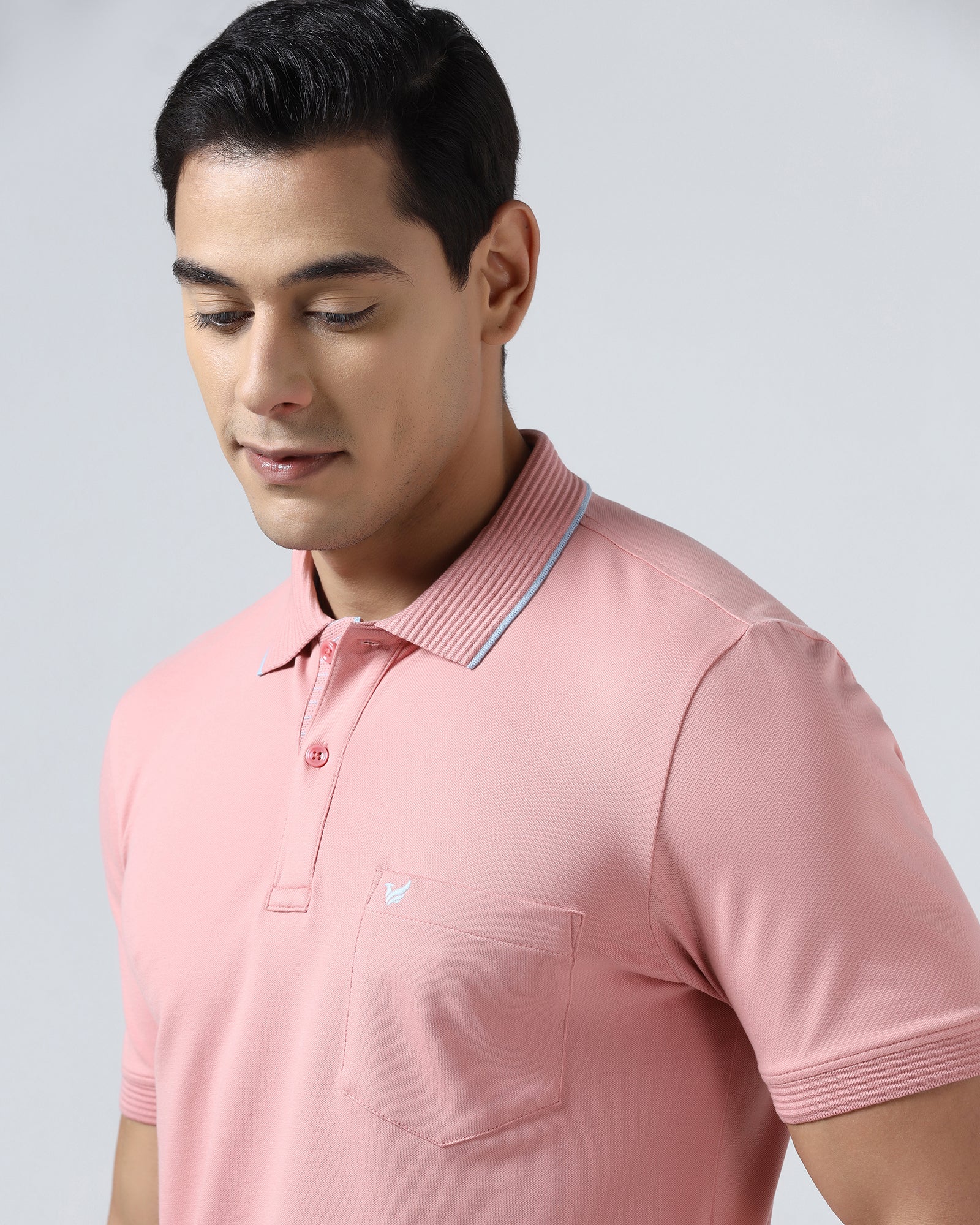 Summer Pink Solid Polo - Aesun