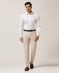 Super Slim Phoenix Formal Beige Stripe Trouser - Ninja