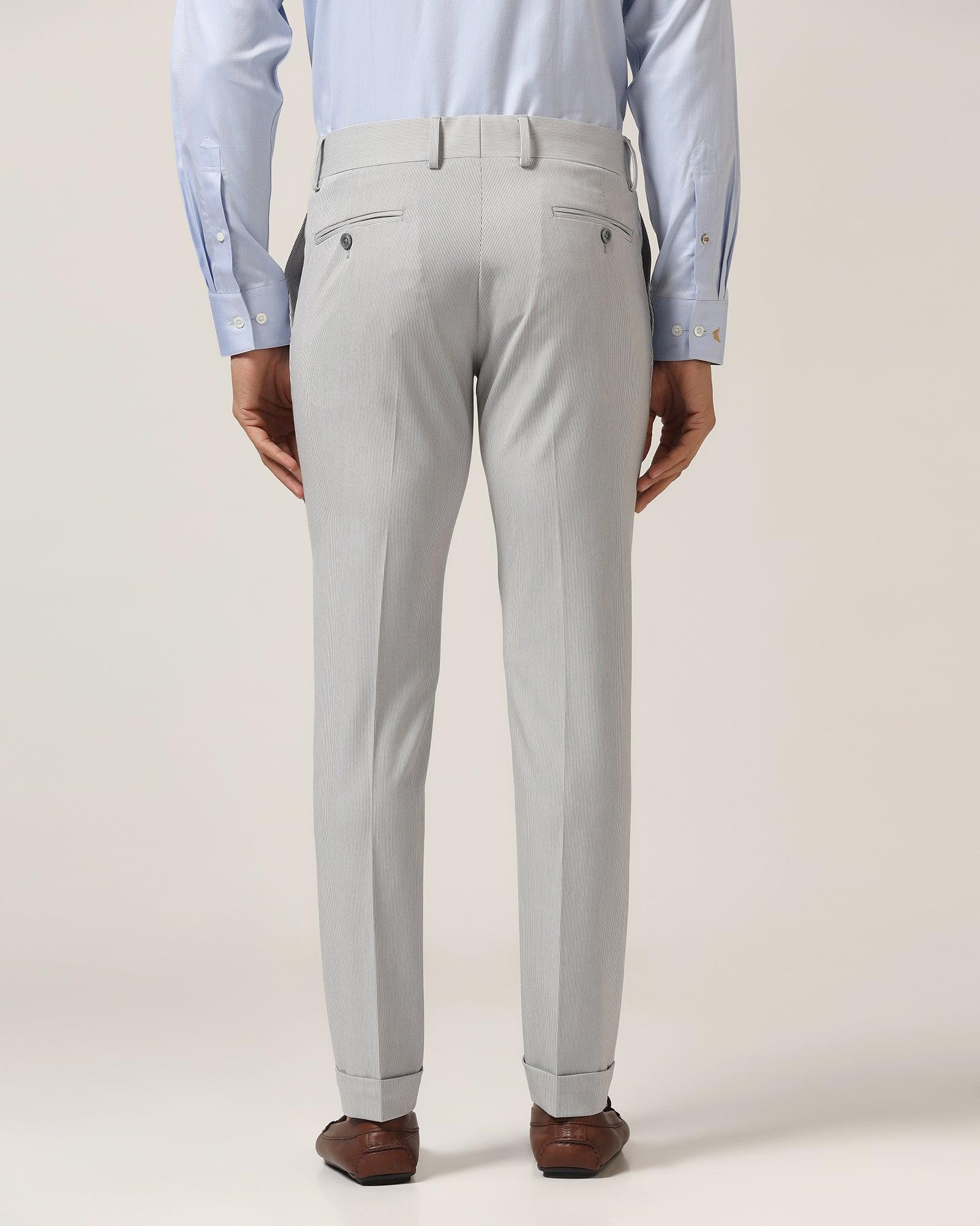 Super Slim Phoenix Formal Grey Stripe Trouser - Ninja - Blackberrys