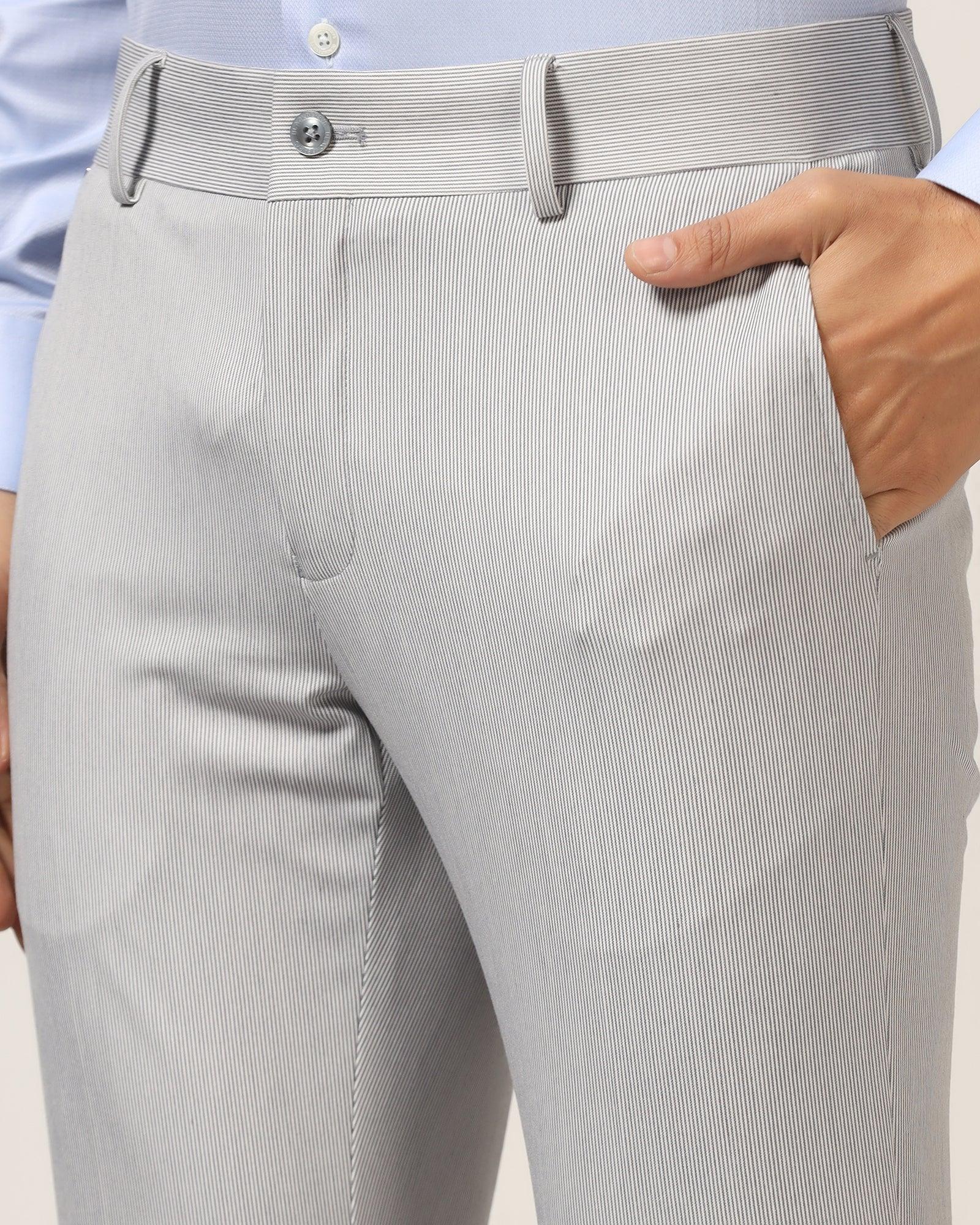 Super Slim Phoenix Formal Grey Stripe Trouser - Ninja - Blackberrys