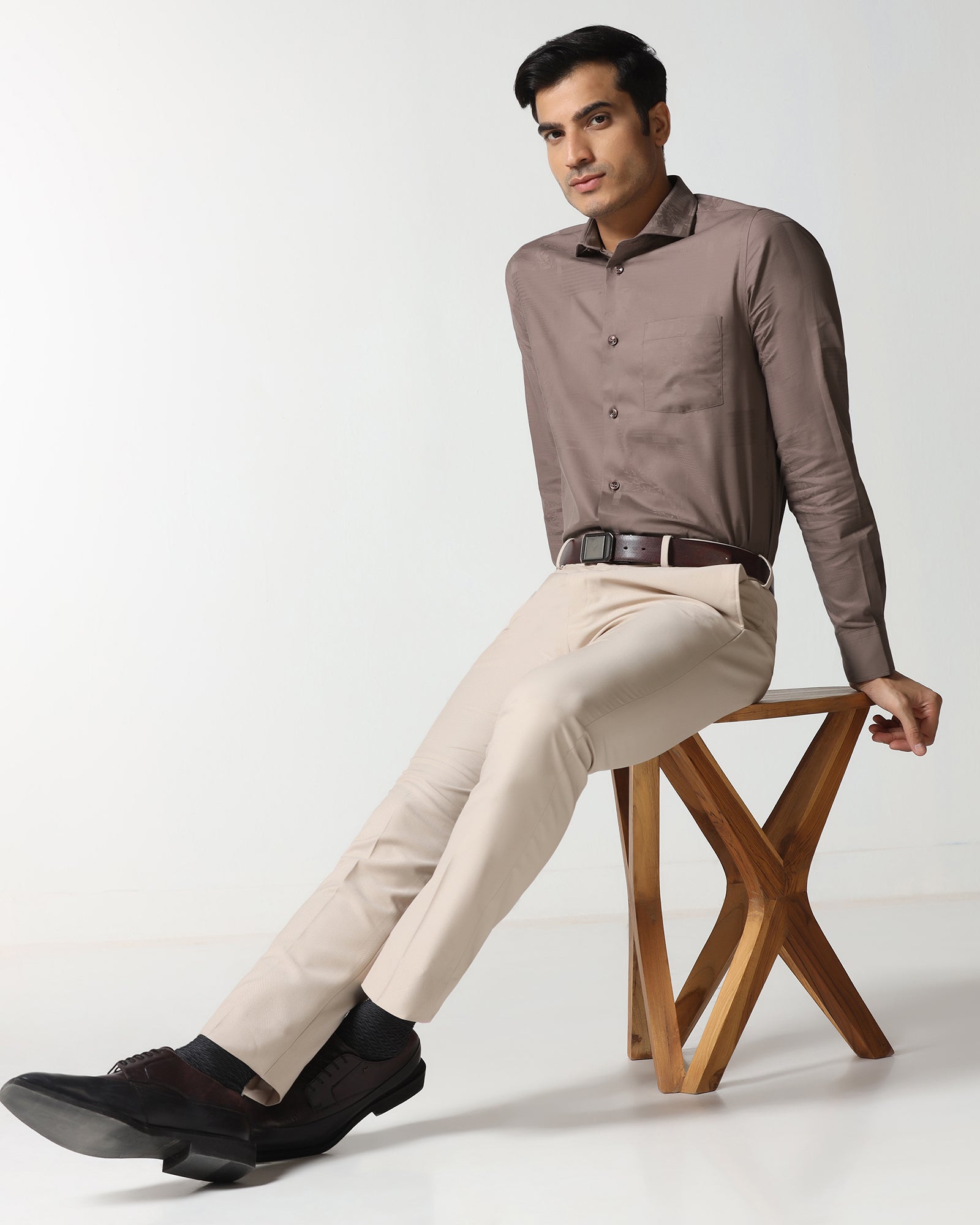 Tan Jacquard Shirt - Ross