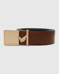 Leather Tan Solid Belt - White