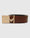 Leather Tan Solid Belt - White