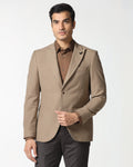 Tan Solid Blazer - Napolean