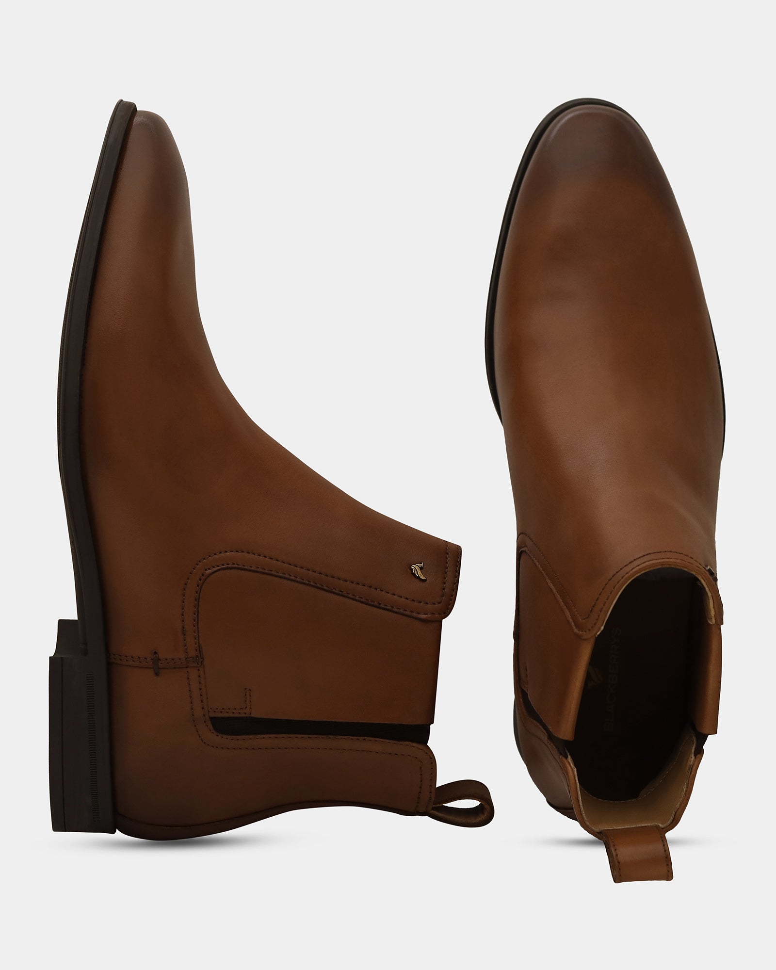 Tan Leather Boots With Zipper - Wrayy