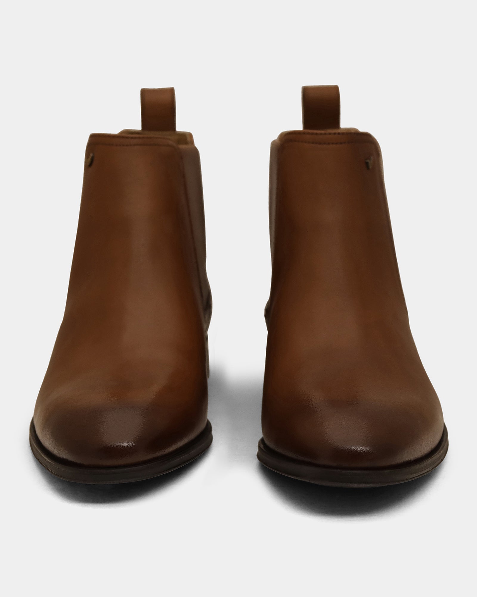 Tan Leather Boots With Zipper - Wrayy