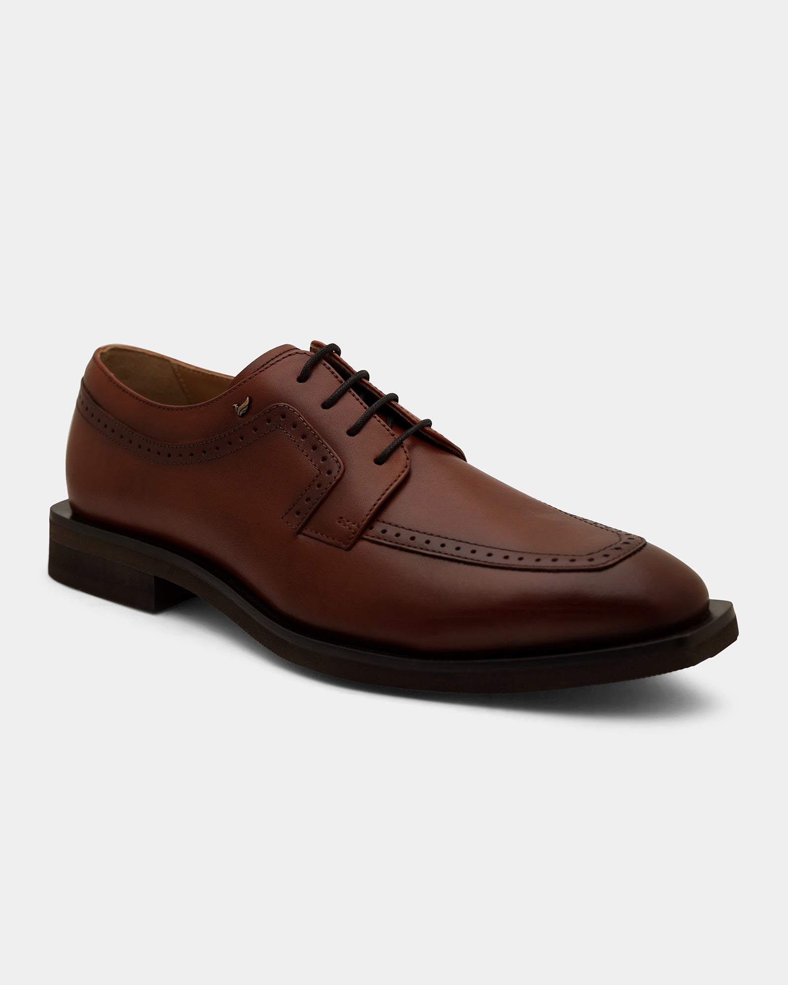 Tan Solid Derby Shoes - Winfordd