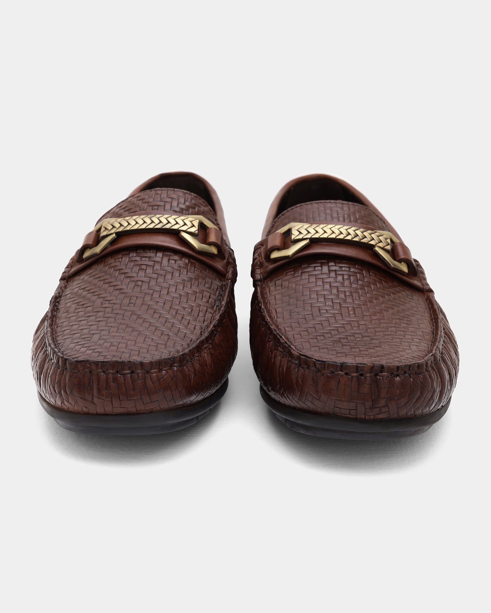Tan Solid Loafers Shoes - Willyy