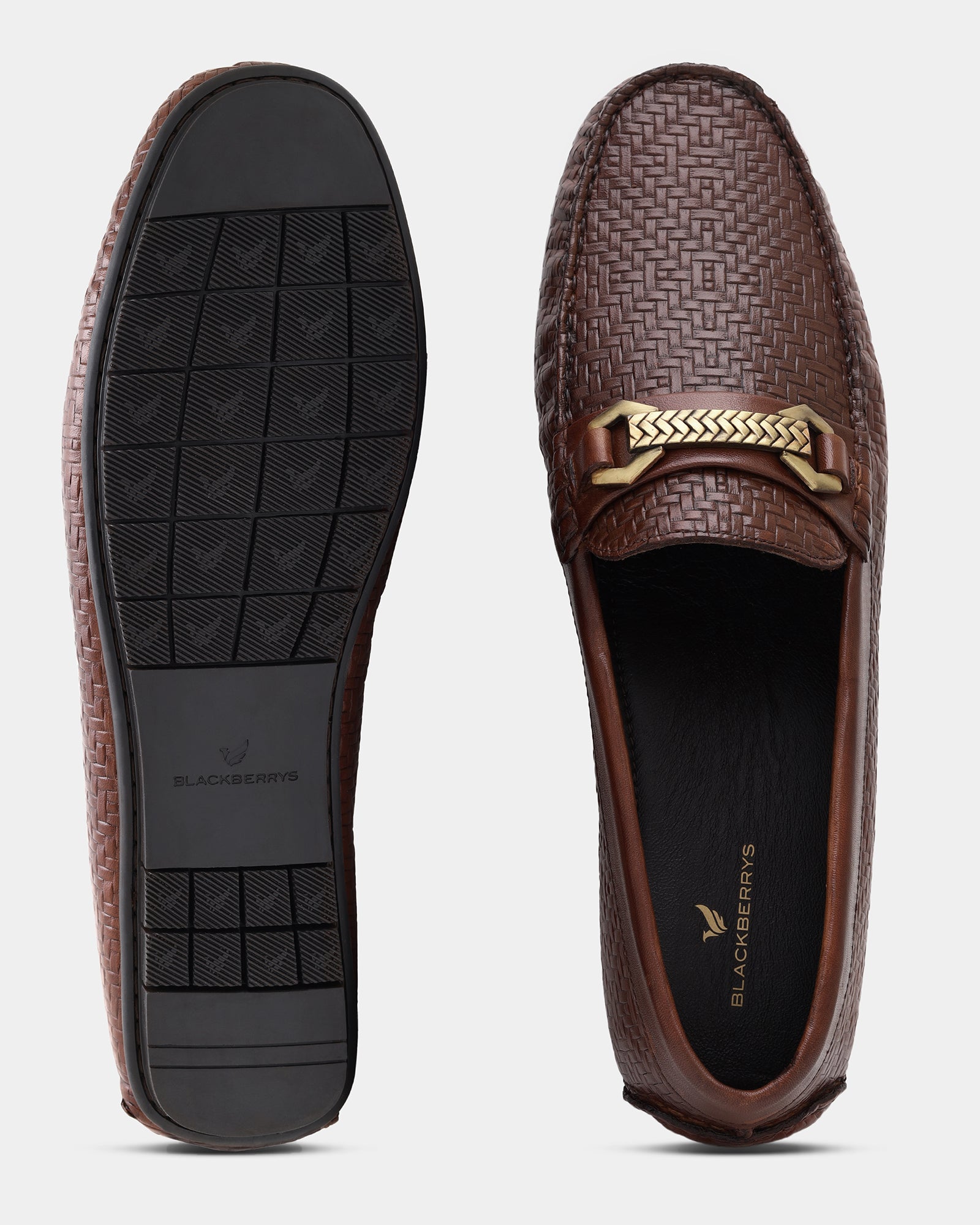 Tan Solid Loafers Shoes - Willyy