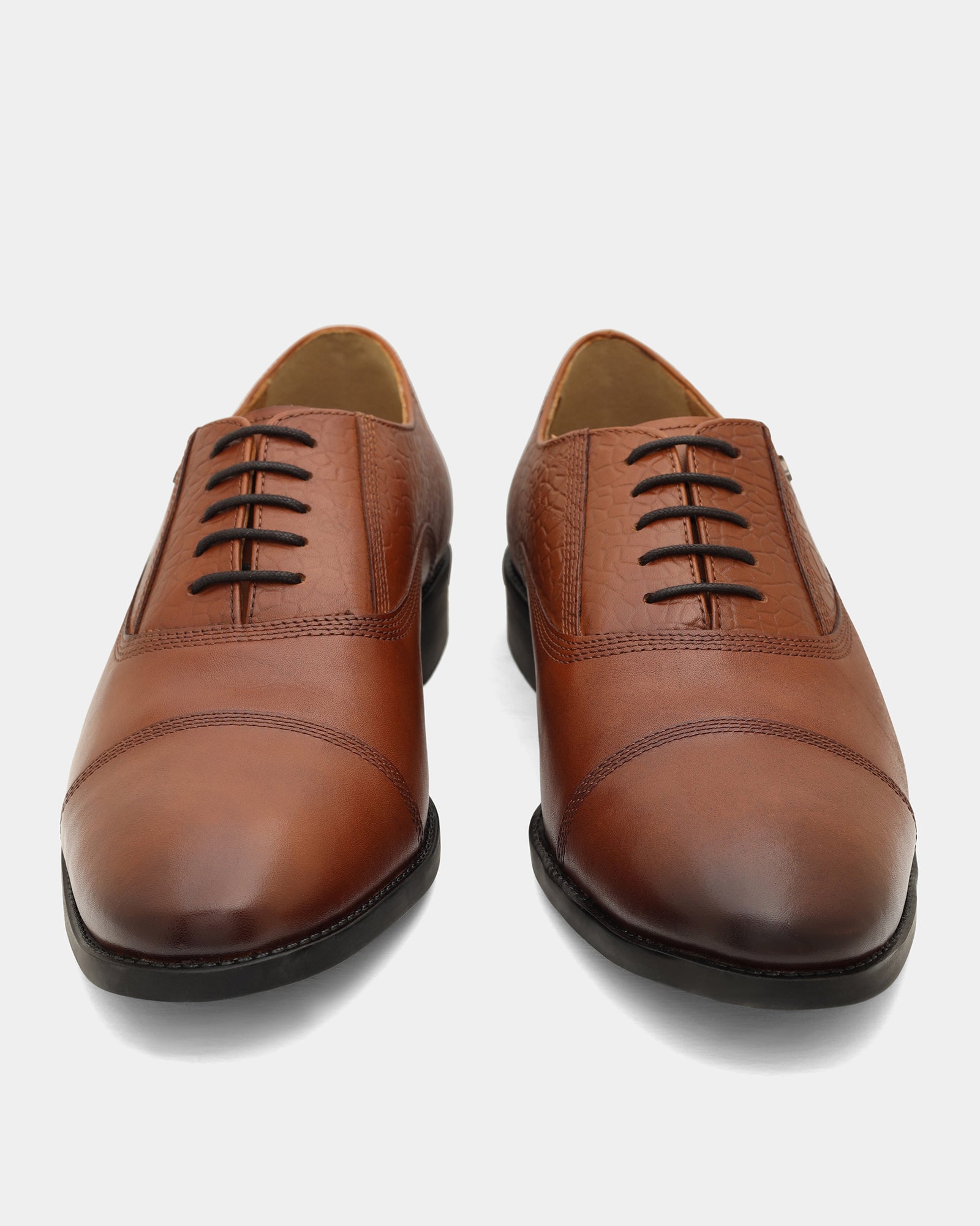 Tan Solid Oxford Shoes - Wilmoree