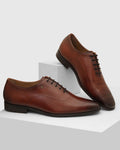 Tan Solid Oxford Shoes - Winolaa