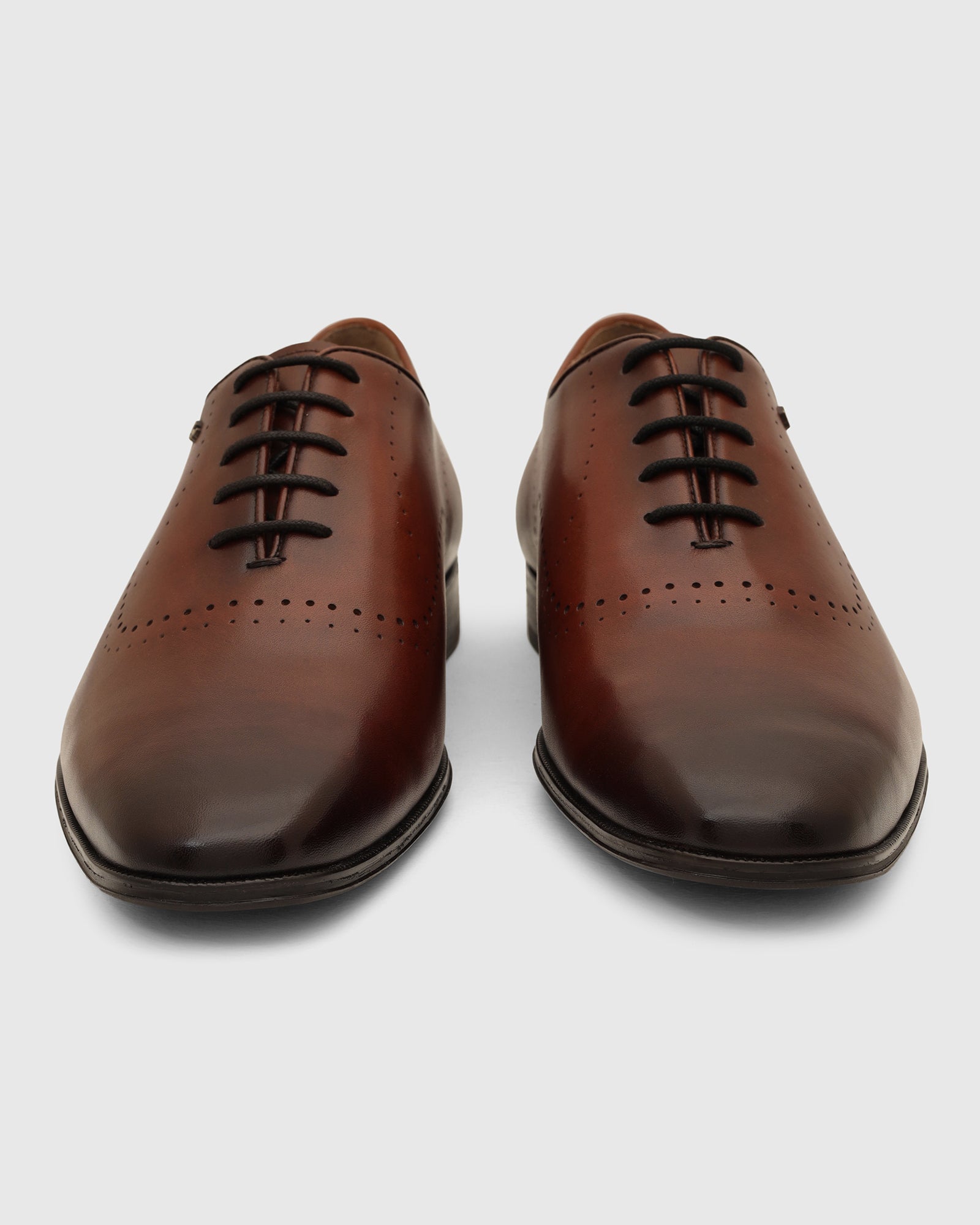 Tan Solid Oxford Shoes - Winolaa