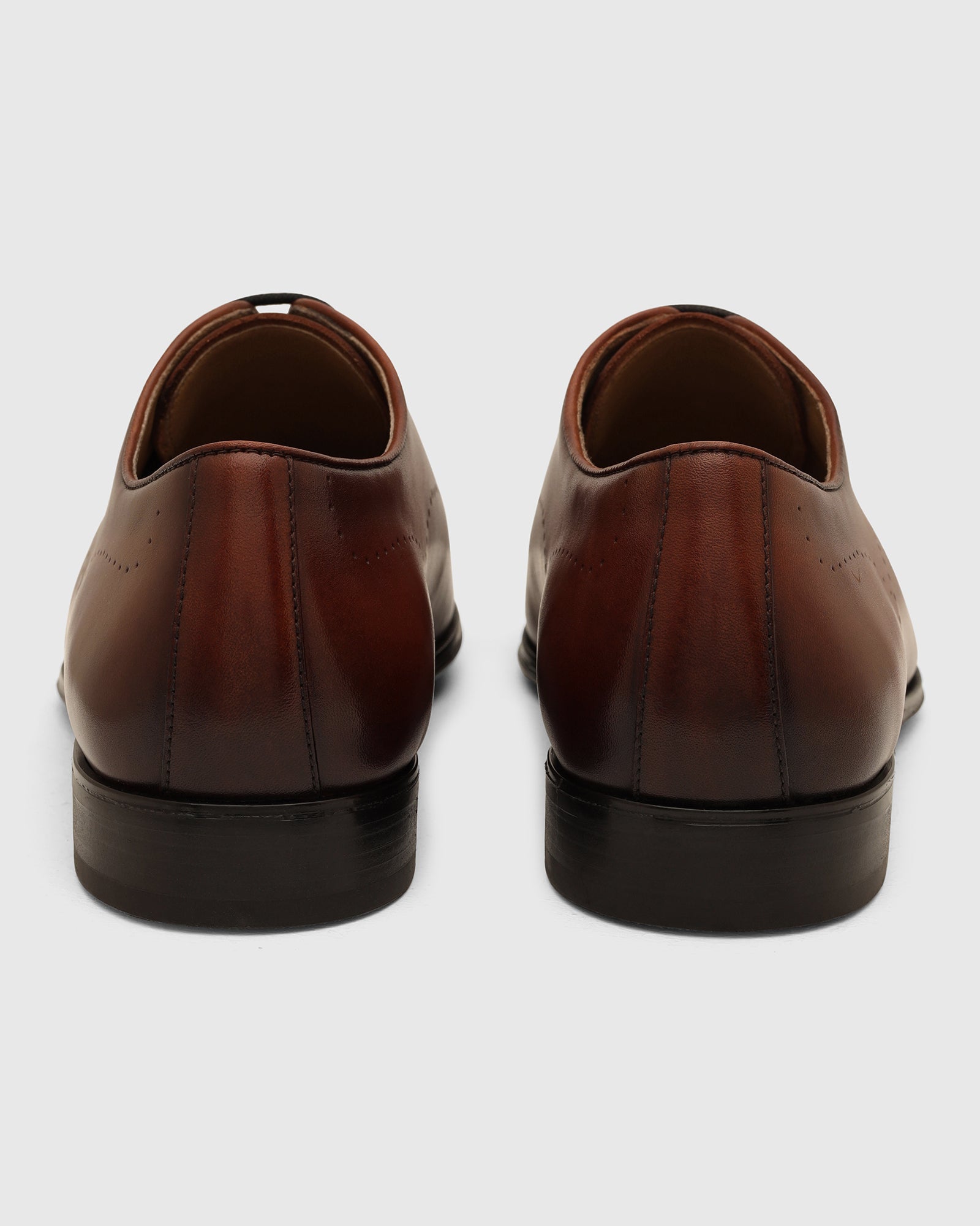 Tan Solid Oxford Shoes - Winolaa