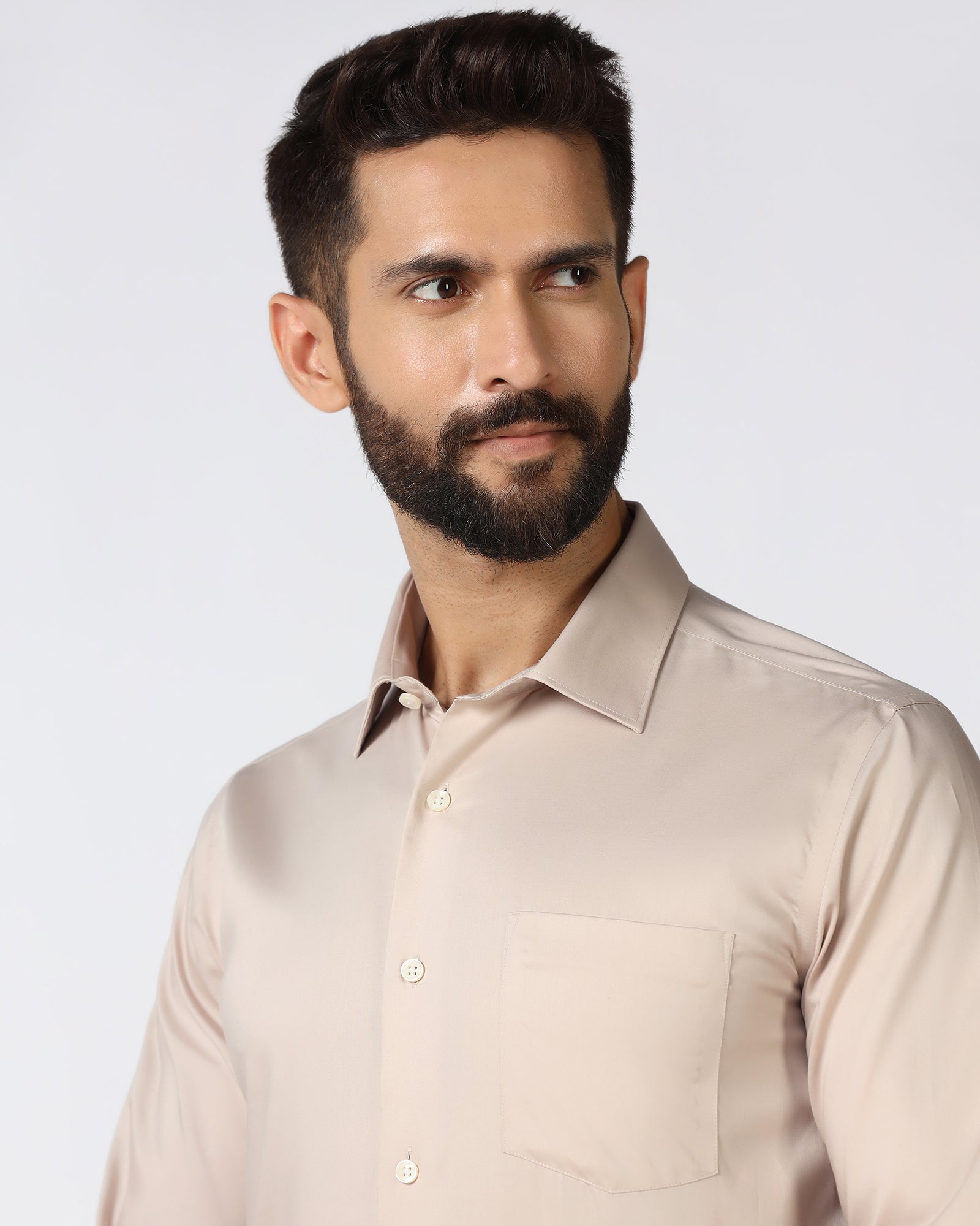 Tan Solid Shirt - Roger