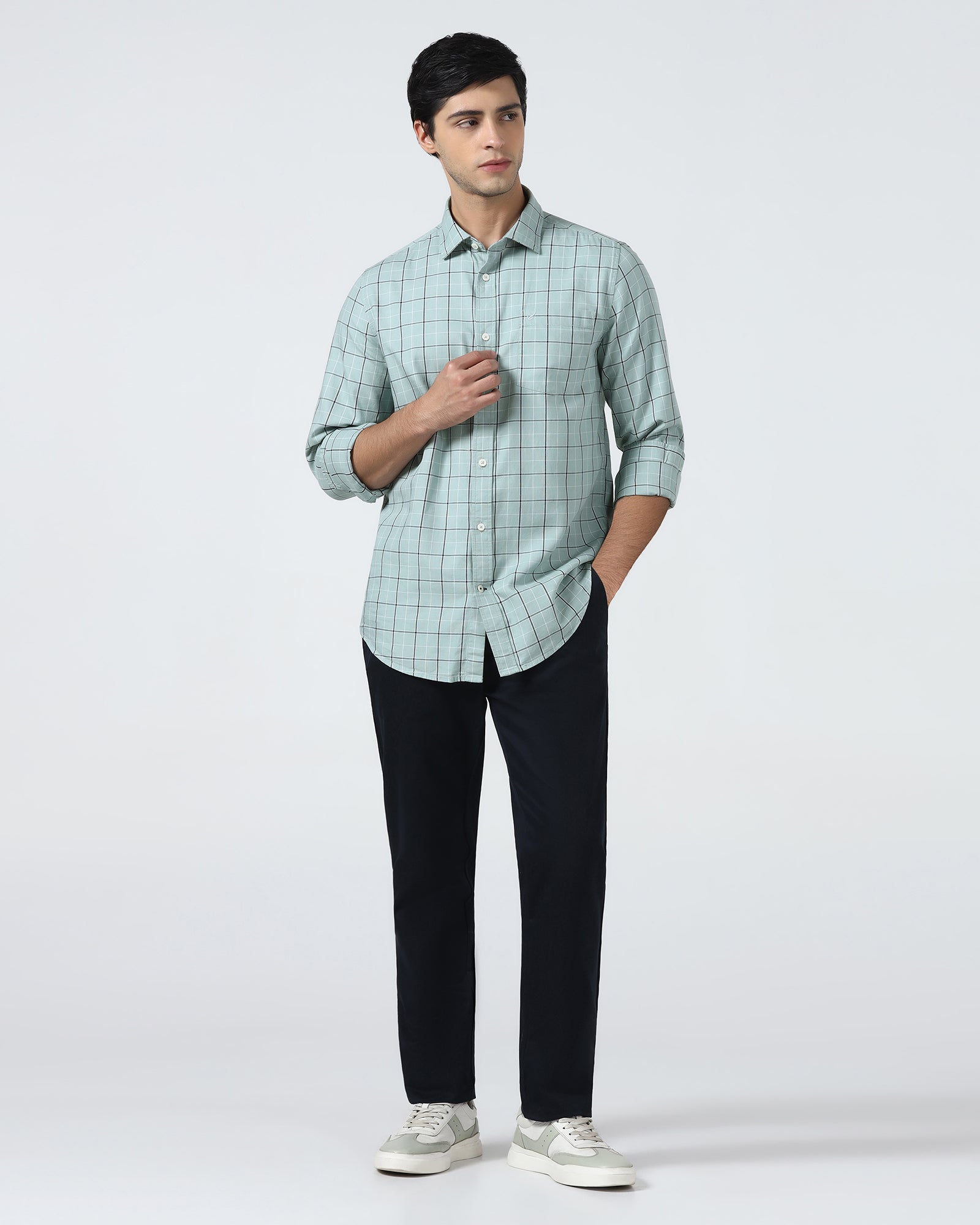 Teal Check Shirt - Havro