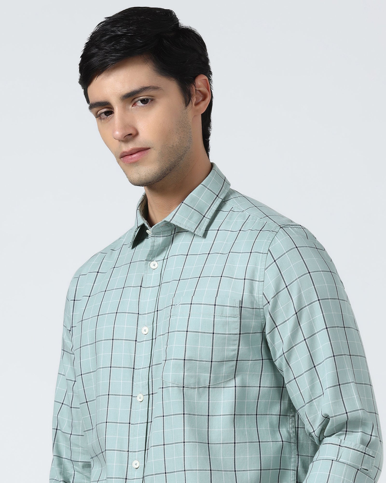 Teal Check Shirt - Havro