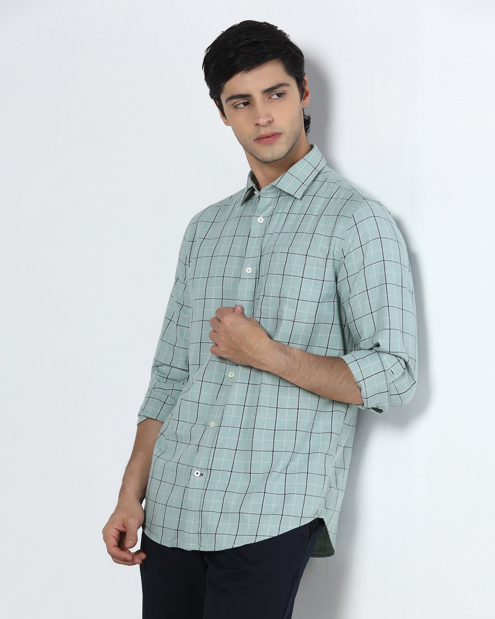 Teal Check Shirt - Havro