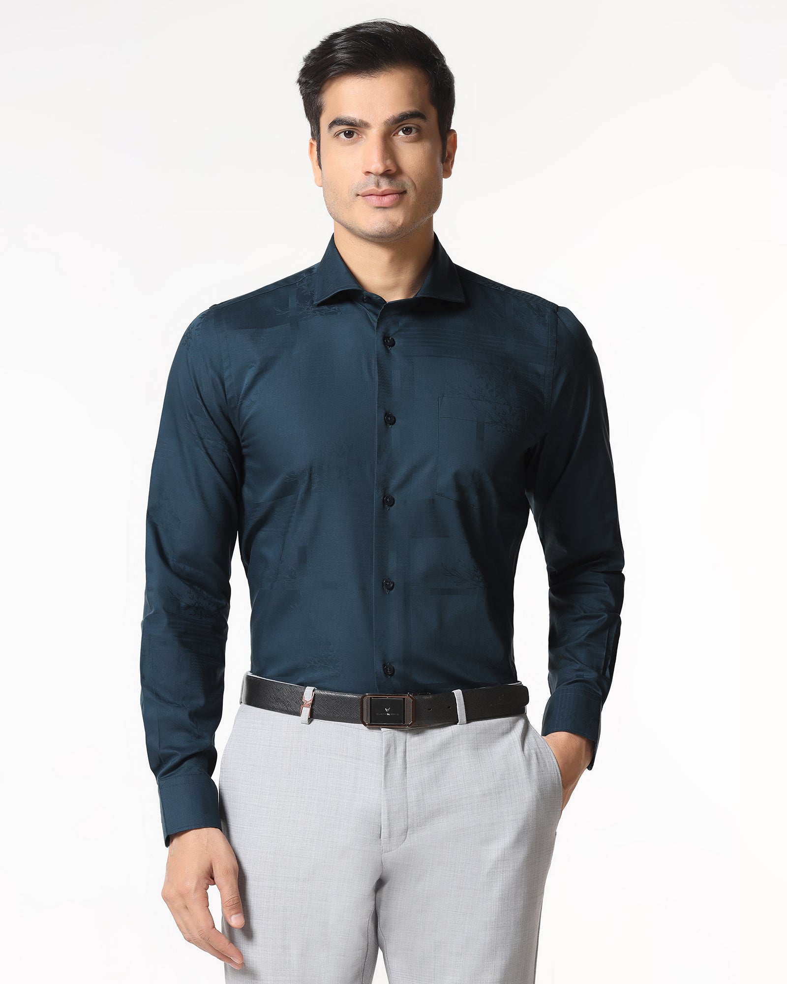 Teal Jacquard Shirt - Ross