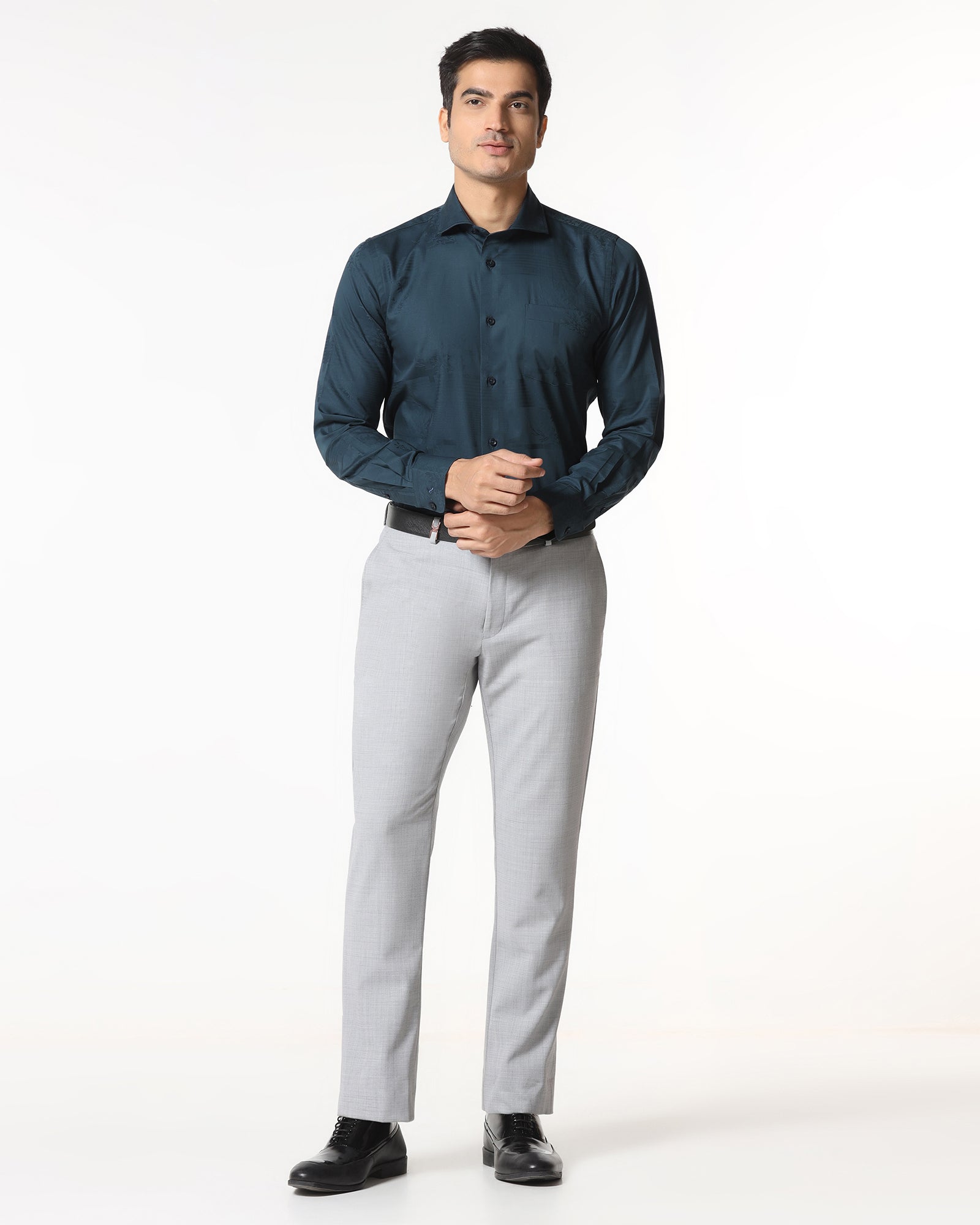 Teal Jacquard Shirt - Ross