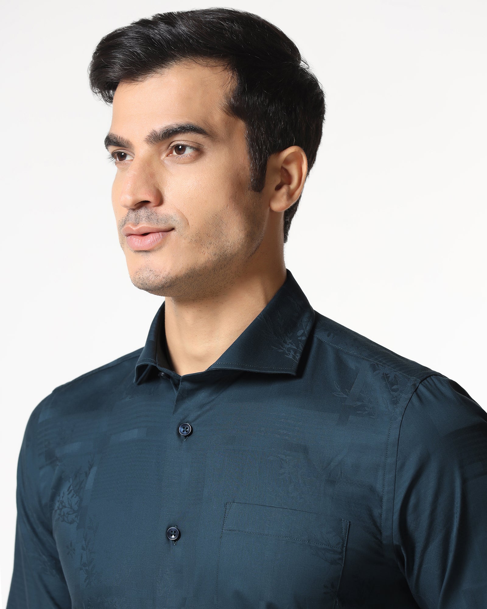 Teal Jacquard Shirt - Ross