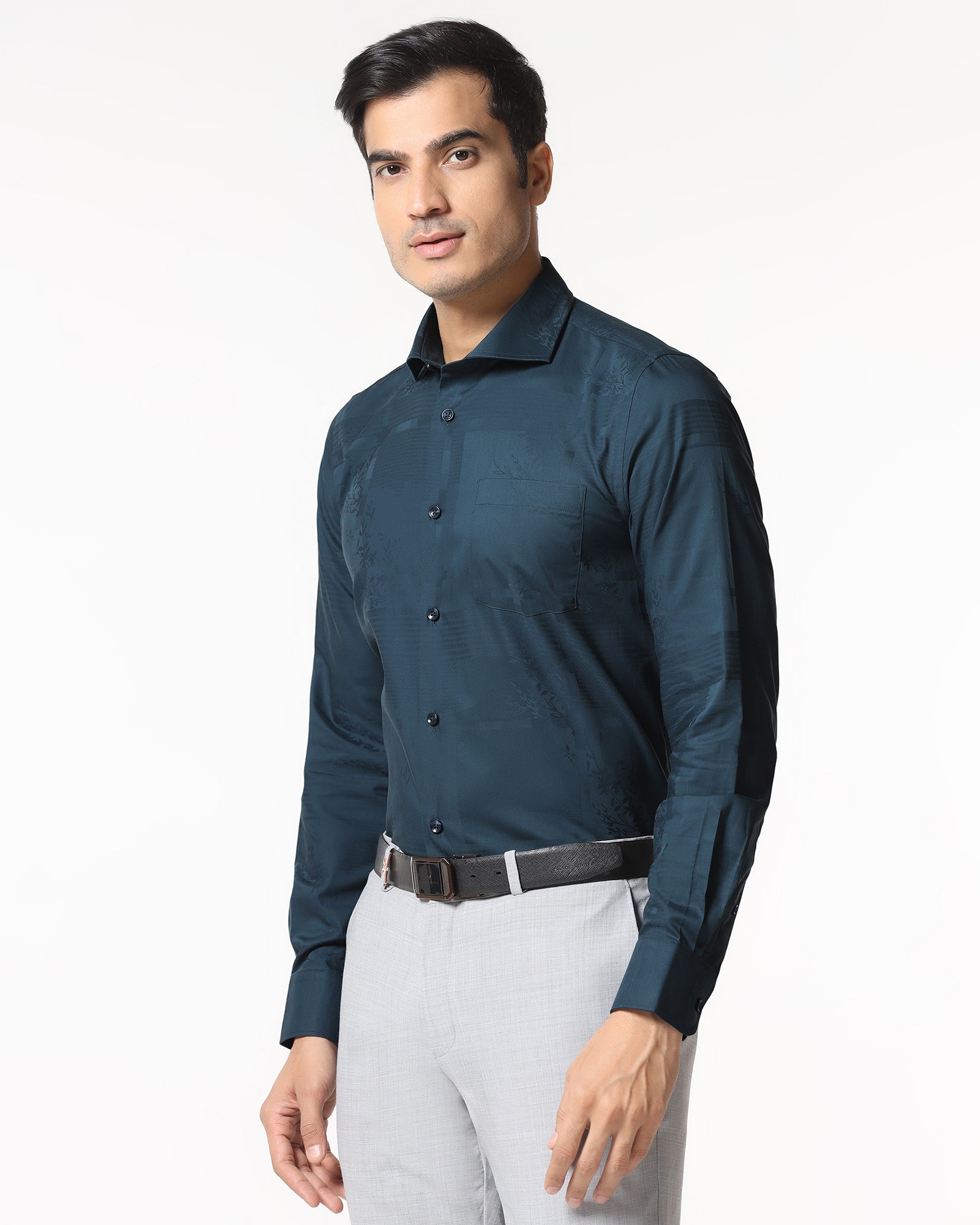 Teal Jacquard Shirt - Ross