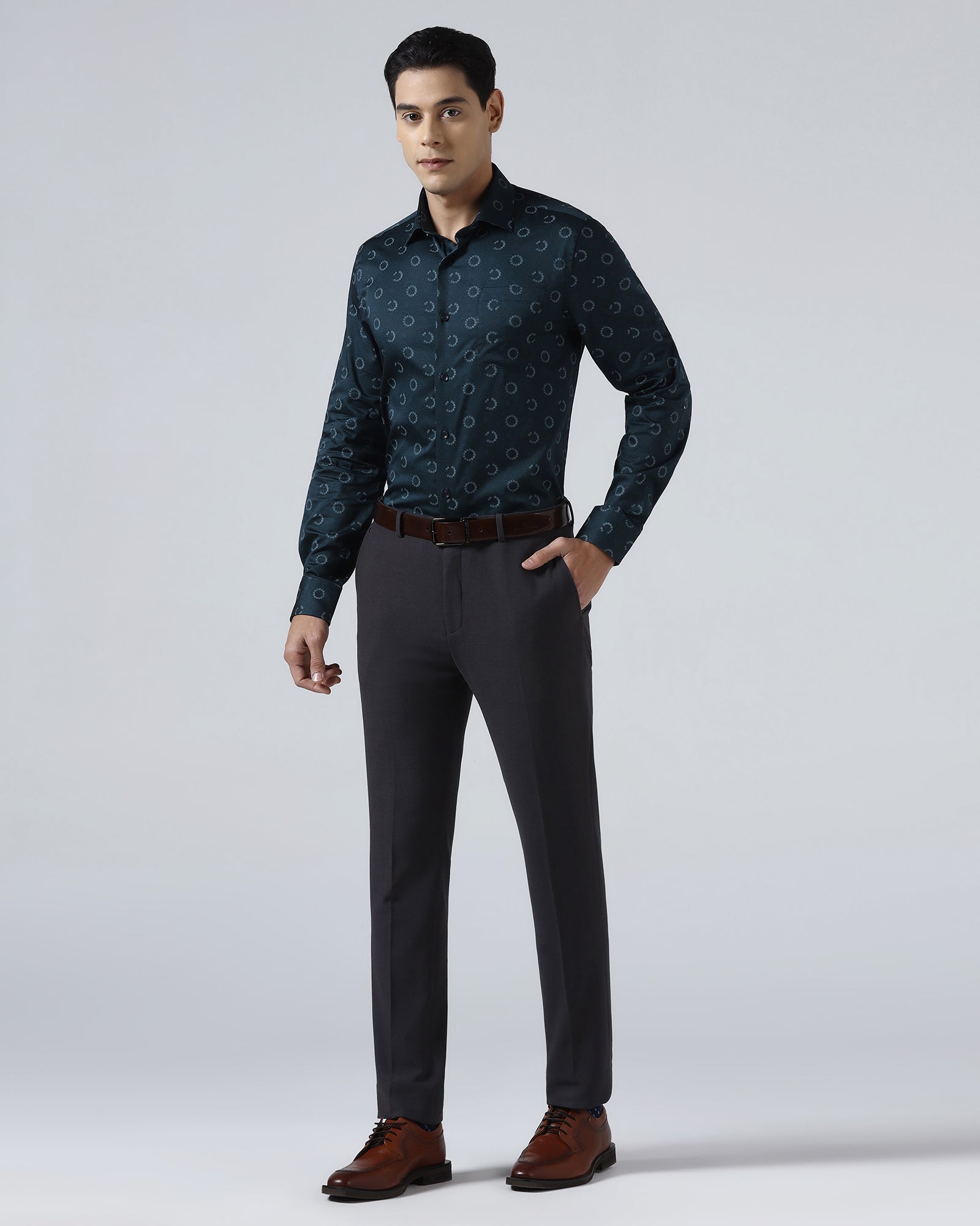 Teal Printed Shirt - Circuit
