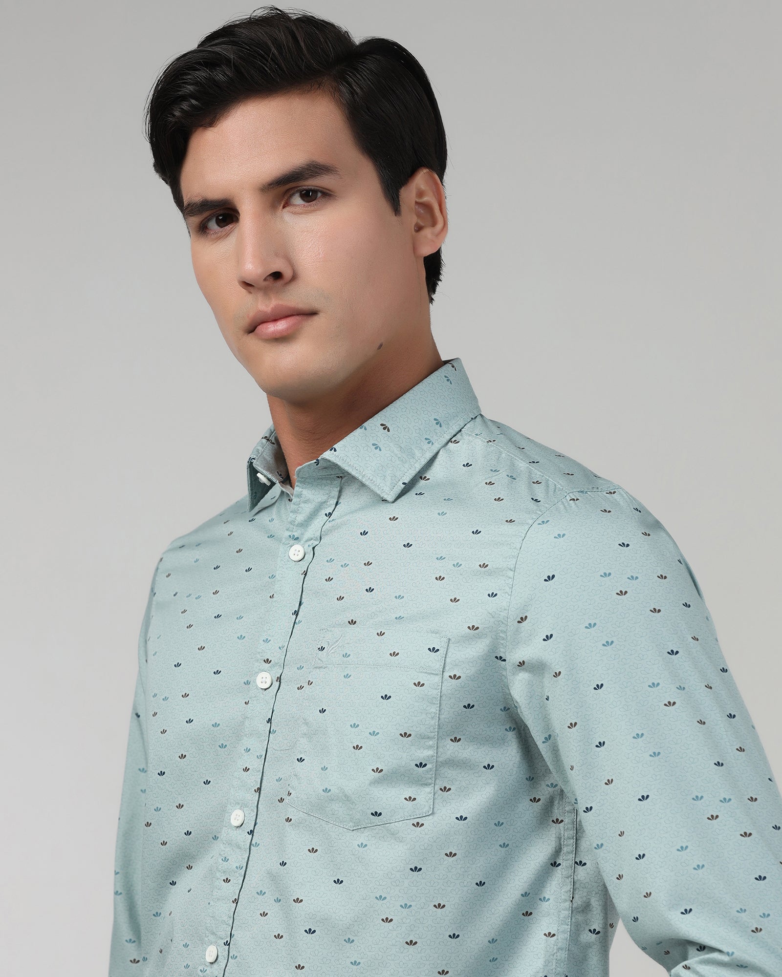 Teal Printed Shirt - Tobas